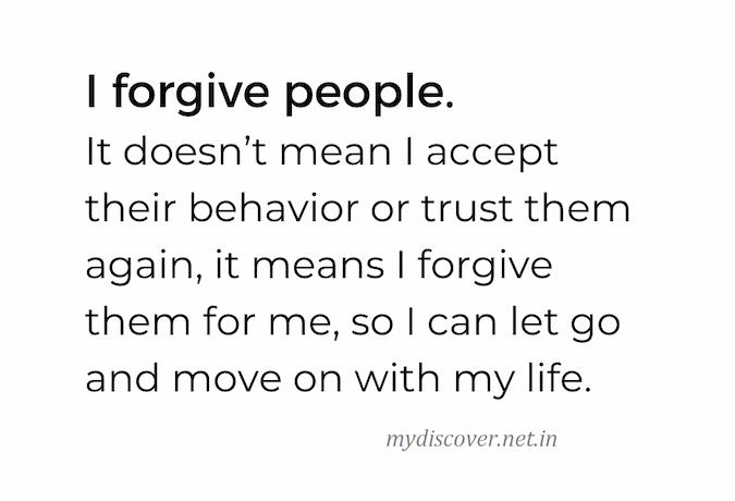 I forgive people 